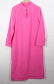 SHEIN Midi Dress Women Large Hot Pink Mandarin Collar Long Sleeve Keyhole Neck