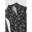 Soybu Dress Women Medium Black White Floral Print Mock Neck Long Sleeve Keyhole