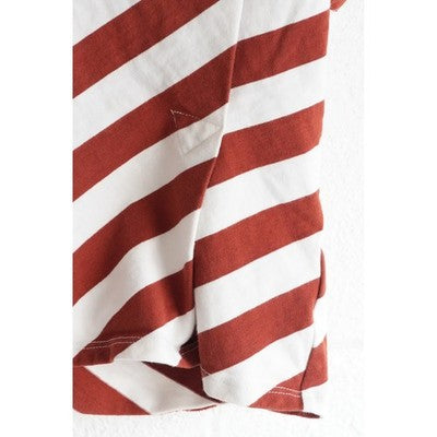 Anthropologie Postmark Striped Asymmetric Top Women Medium Red White Sleeveless