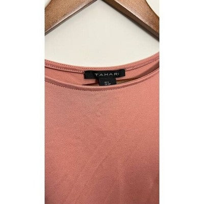 Tahari Tank Top Women Small Pink Mauve Sleeveless Boat Neck Knit Shell