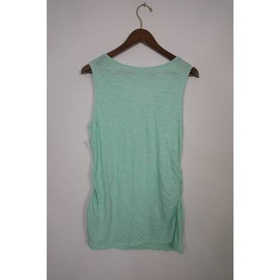 Old Navy Tank Top Women Large Mint Green Maternity Ruched V-Neck Sleeveless