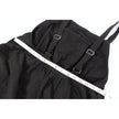 Hot & Delicious Overall Dress Women Small Black Cargo Pocket Bubble Hem Gorpcore