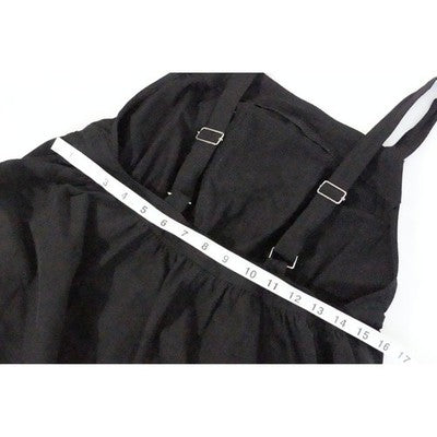 Hot & Delicious Overall Dress Women Small Black Cargo Pocket Bubble Hem Gorpcore
