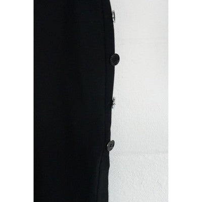 New York & Company Pencil Skirt Womens Extra Small Black Button Side High Waist