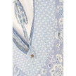 Angie Mini Dress Women Size Small Blue Floral Patchwork Boho Tiered V-Neck Rayon