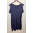Zenana Outfitters T-Shirt Dress Womens S Navy Blue Cold Shoulder Short Sleeve