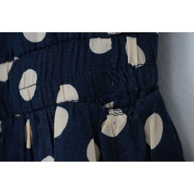 Anthropologie Comme Toi Dress Women Medium Navy Blue Polka Dot Sleeveless