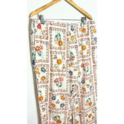 Floral Print Poplin Pajama Pants Old Navy Size XL