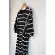 Who What Wear Striped Midi Dress Women Medium Black White Flutter Sleeve
