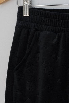 Sweatpants Womens Small/ Medium Black Velour Wide Leg Lounge Pants Casual