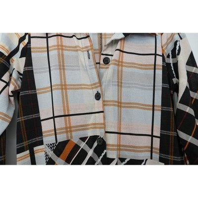 Attitudes by Renee Shirt Dress Women Extra Small Petite Orange Patchwork Plaid