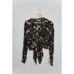 Patrons of Peace Black Floral Cardigan Size Medium