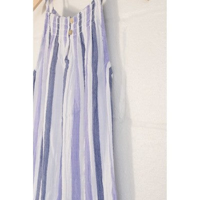Beachlunchlounge Striped Sundress Women Extra Small Blue Lavender Ruffle Hem
