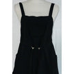 Hot & Delicious Overall Dress Women Small Black Cargo Pocket Bubble Hem Gorpcore