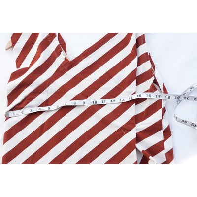 Anthropologie Postmark Striped Asymmetric Top Women Medium Red White Sleeveless