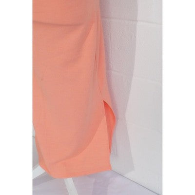 Roxy Maxi Dress Women Medium Peach Sleeveless Cut-Out Open Back Side Slit