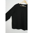 Southern Lady 3/4 Sleeve Top Womens 1X Black Crew Neck Solid Knit Blouse