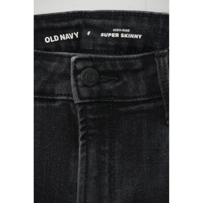 Old Navy Jeans Women Size 8 Black High Rise Super Skinny Denim Pants