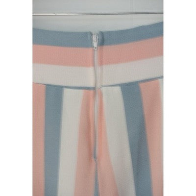Charming Charlie Dress Pants Womens Medium Multicolor Wide Leg Striped Lined