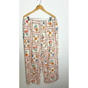 Floral Print Poplin Pajama Pants Old Navy Size XL
