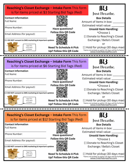 Reaching's Closet Exchange Form