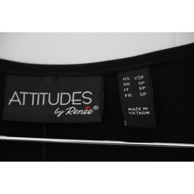 Attitudes by Renee Maxi Dress Women Extra Small Petite Black Sleeveless Stretchy