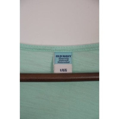 Old Navy Tank Top Women Large Mint Green Maternity Ruched V-Neck Sleeveless