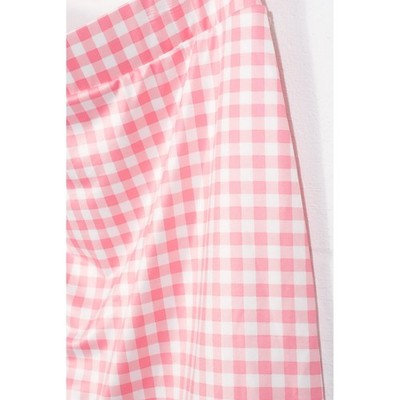 J.Crew Gingham Active Skort Women Extra Large Pink White Checkered BF735