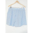 Gingham Shorts Women Extra Large Blue White Checkered Elastic
