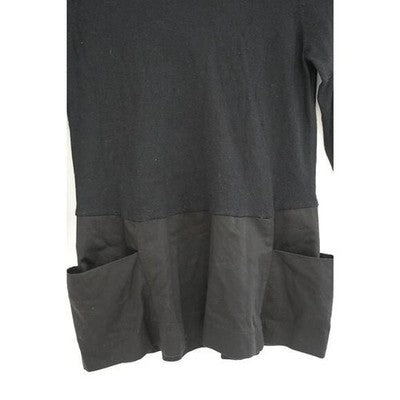 Moth Anthropologie Knit Tunic Top Women Small/ Petite Black Mixed Media Patch Pockets