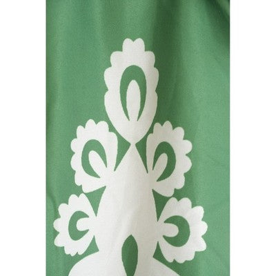 Shein Tiered Dress Women Large Green White Flutter Sleeve Damask Print Babydoll