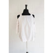 Madewell Womens XS White Cold Shoulder Tie Sleeve Blouse Square Neck Top