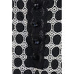 Bizz Princess Shift Mini Dress Medium Black White Geometric Embroidered Cotton