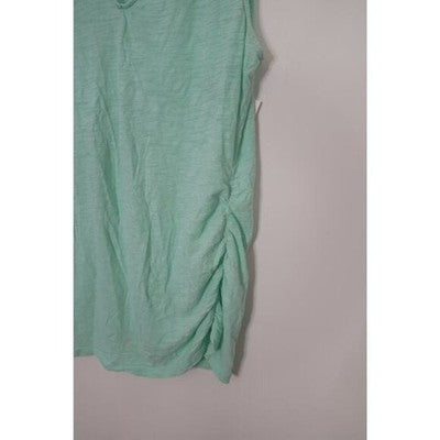 Old Navy Tank Top Women Large Mint Green Maternity Ruched V-Neck Sleeveless