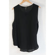 Who What Wear Womens Sleeveless Layered Blouse Black White Medium Keyhole Back