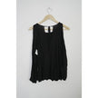 Old Navy Cold Shoulder Top Women Small Black Pintuck Long Sleeve Keyhole Back