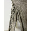 Terra & Sky Olive Green Knit Top with Ladder Cutout Sleeves - Size 1X (16W-18W)