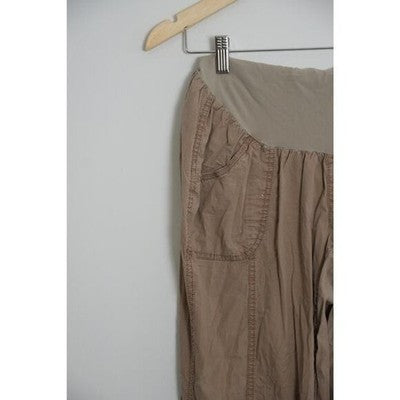 Maternity Rollup Cargo Khaki Pant Size Large - Oh Baby by Motherhood