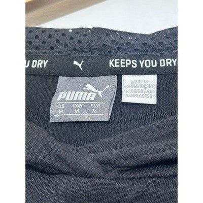 Puma Black Cropped hoodie- Lightweight long sleeve size Medium