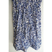 Free Assembly Button Front Dress Women Large Blue White Floral Elastic Waist
