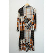Attitudes by Renee Shirt Dress Women Extra Small Petite Orange Patchwork Plaid