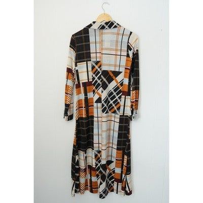 Attitudes by Renee Shirt Dress Women Extra Small Petite Orange Patchwork Plaid