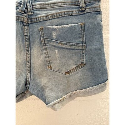 L&M Jeans Light Wash Mid-Rise Distressed Denim Shorts Size Medium kids
