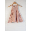 Free People Tank Top Women Extra Small Pink Pintuck Pleated Gauze Halter Boho
