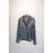 SHEIN Button Down Shirt Women X-Large Blue Floral Fringe Western Denim Top