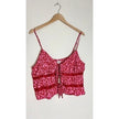No Boundaries Red Tie Front Lace Tank Top Size XL