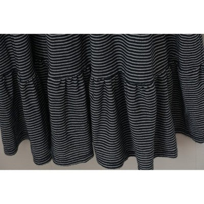 Blakeley Maxi Dress Women Small/Medium Dark Navy Blue Striped Ruffle V-Neck