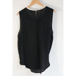 Who What Wear Womens Sleeveless Layered Blouse Black White Medium Keyhole Back