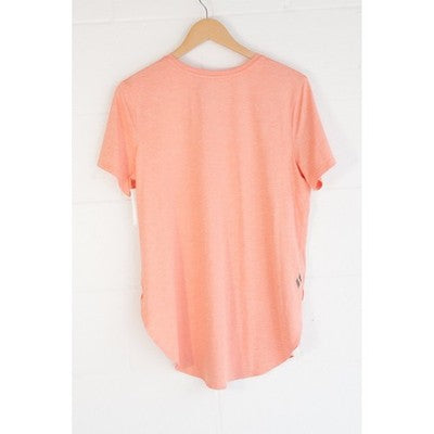 Skechers T-Shirt Women Medium Peach Short Sleeve High-Low Activewear Top