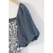 Hippington Tupelo Dress Women Large Blue Floral Embroidered Puff Sleeve Smocked